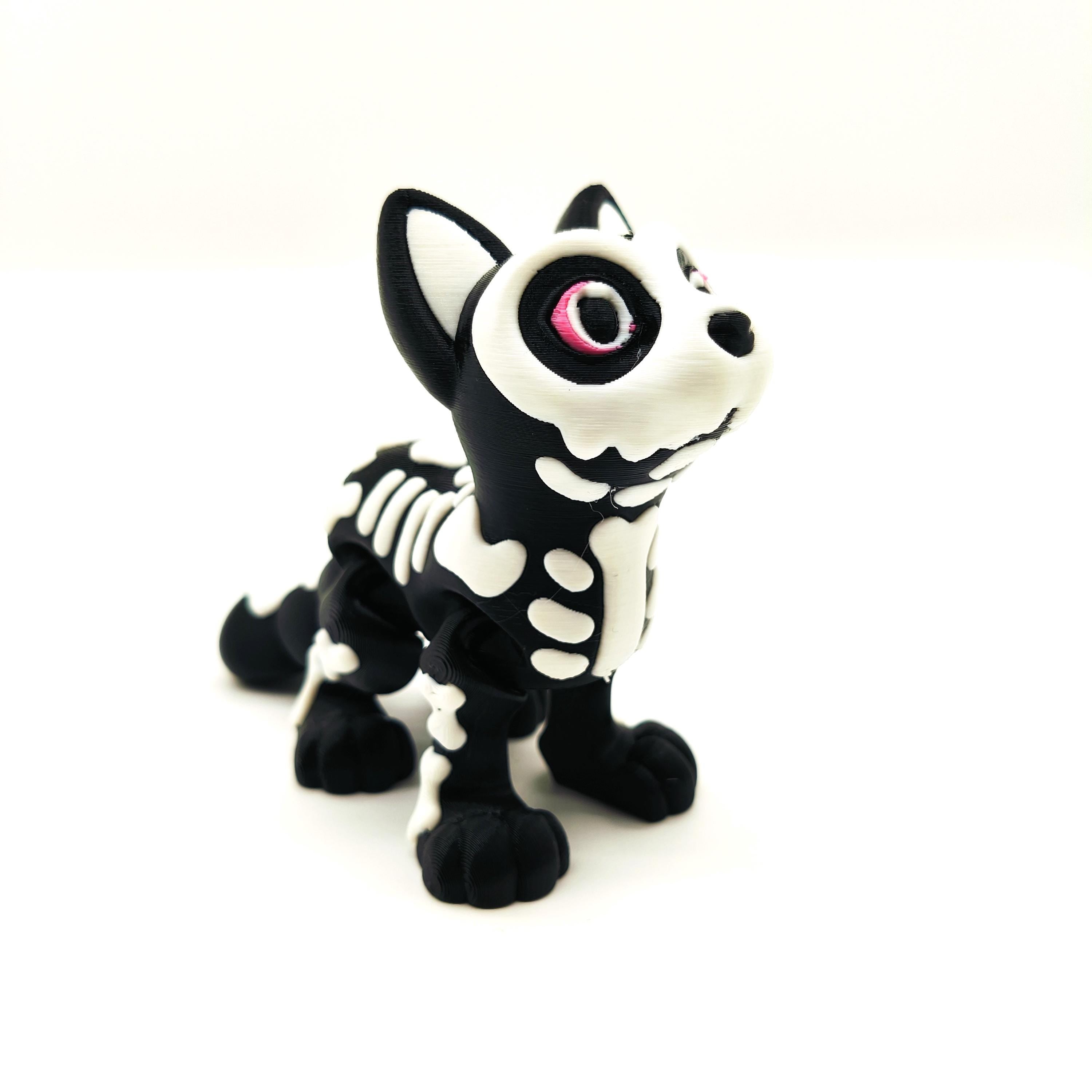 Adorable Ghost Cat Skeleton Figurine – Spooky and Cute Halloween Decor, Day of the Dead, or Unique Year-Round Gothic Home Accent